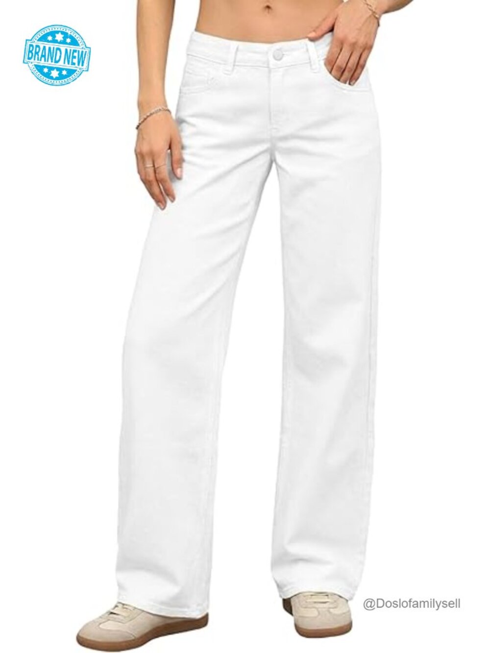 Low-Rise Baggy Jeans, High Stretchy Y2K Wide Leg Boyfriend Straight Leg Denim